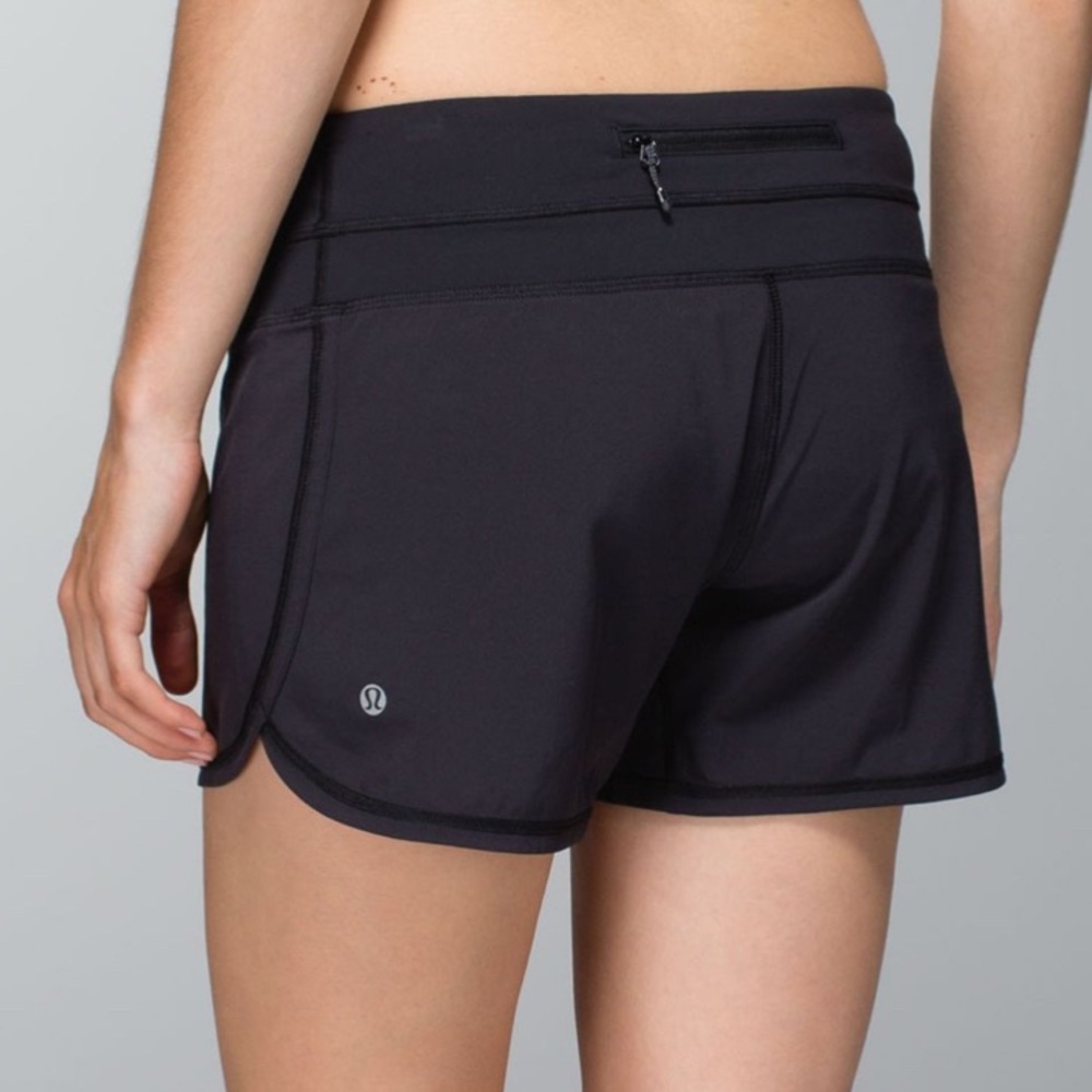 Lululemon Athletica Black Athletic Shorts with Curved Hem